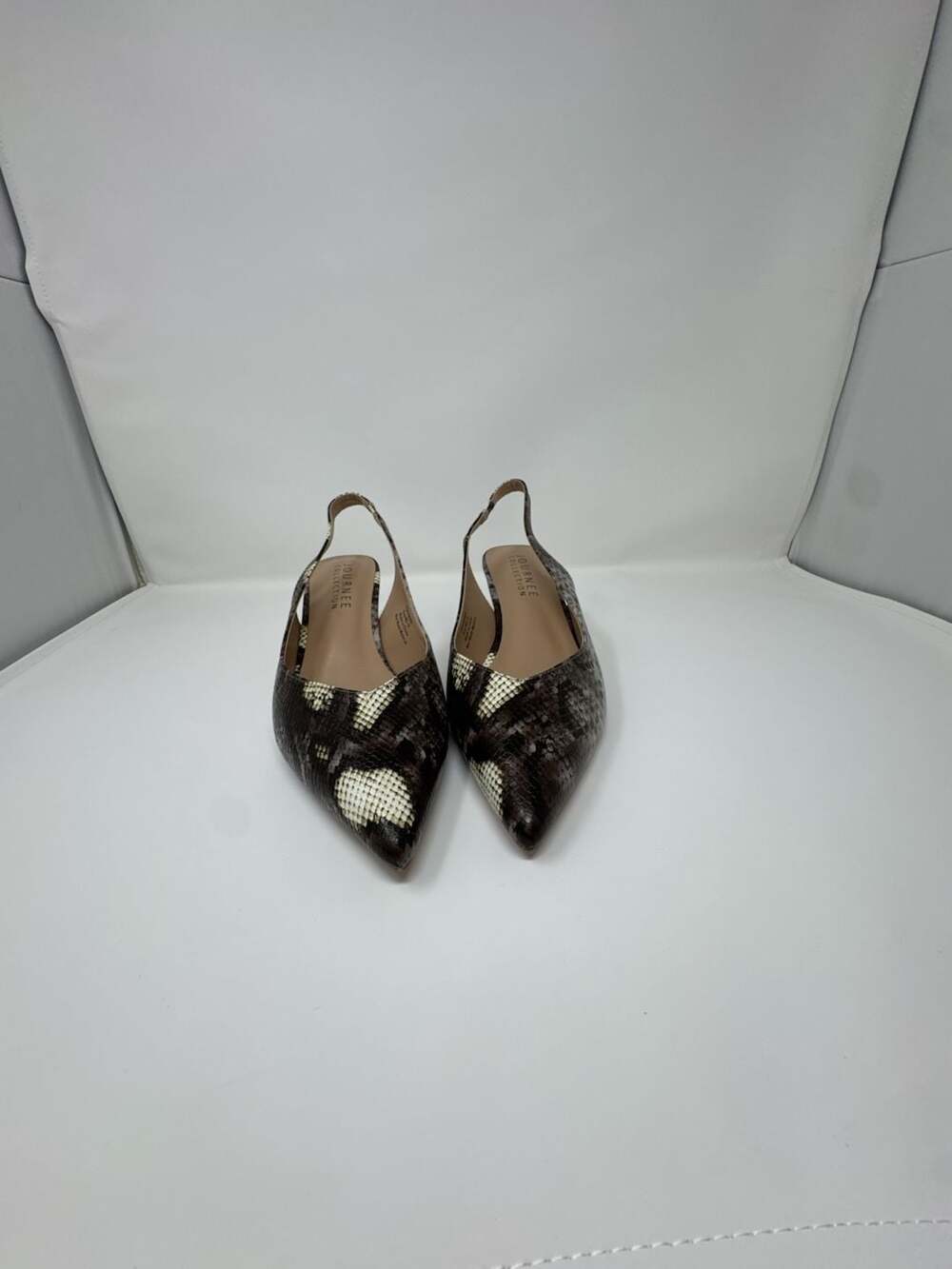 Journee Collection Mikoa Women's Snake Print Slingback Kitten Heel Pumps